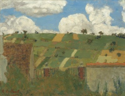 Paisagem da Ile-de-France, c.1894 (óleo sobre papelão) de Edouard Vuillard